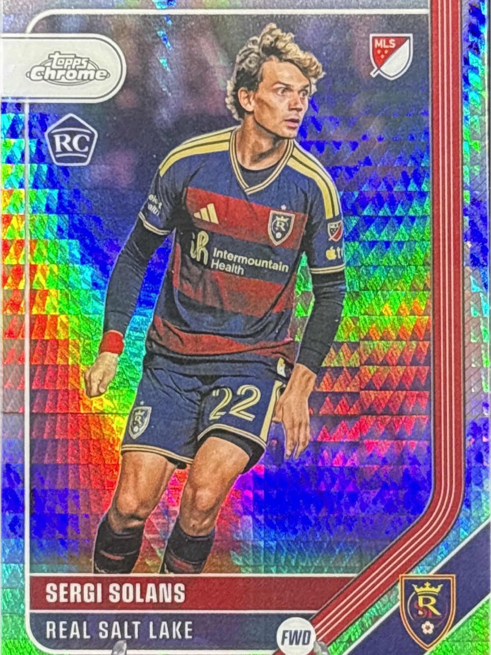 Topps Chrome Real Salt Lake Sergi Solans Rookie Soccer Trading Card Refractor